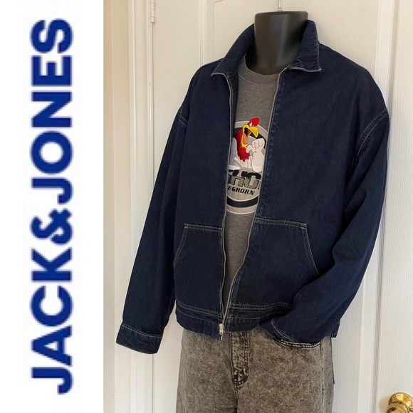 JACK & JONES Utility Denim Jacket, Sz M, zipper closure - Picture 3 of 16